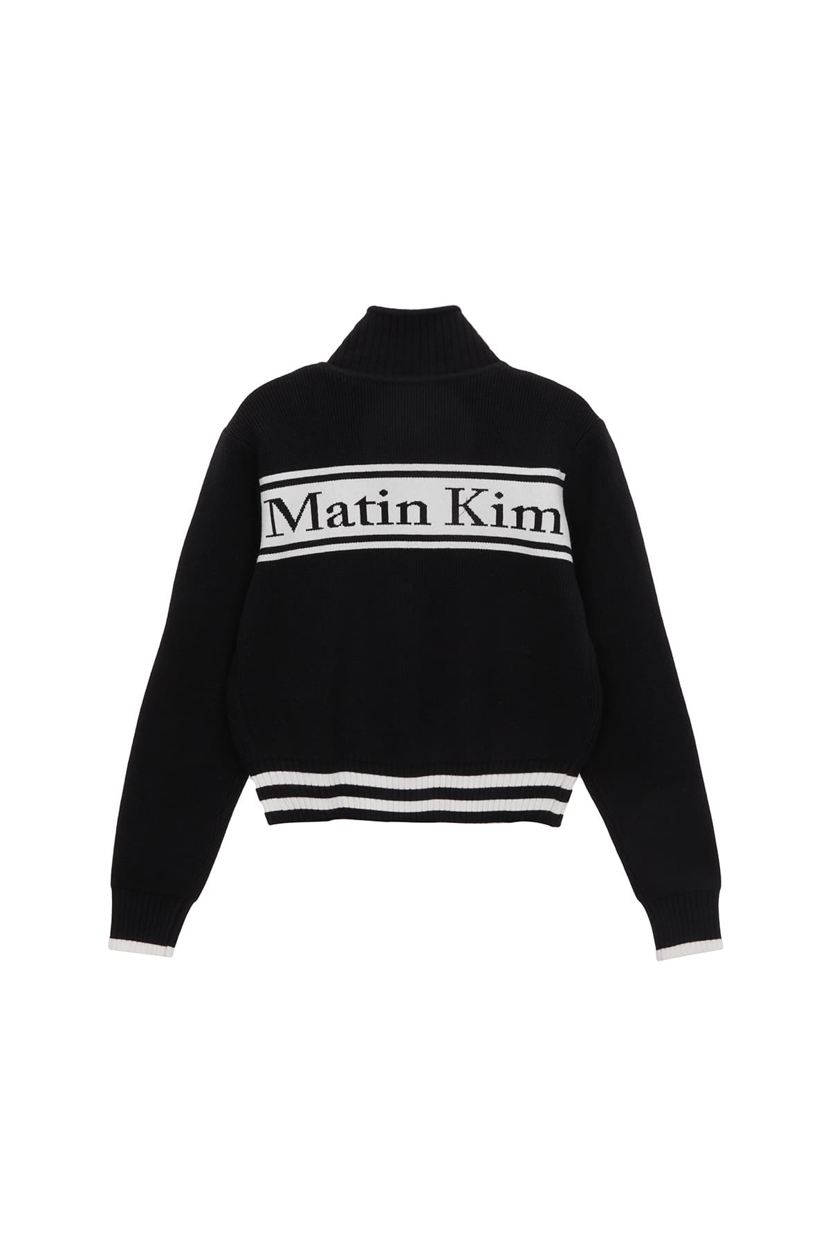 SPELL POINT STRIPE KNIT CARDIGAN IN BLACK