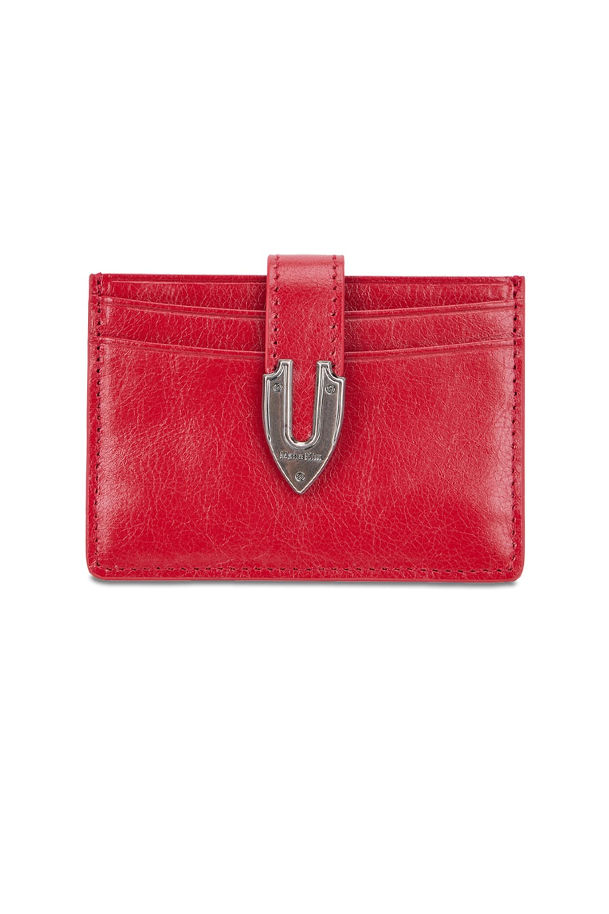 WESTERN BUCKLE CARD WALLET IN RED