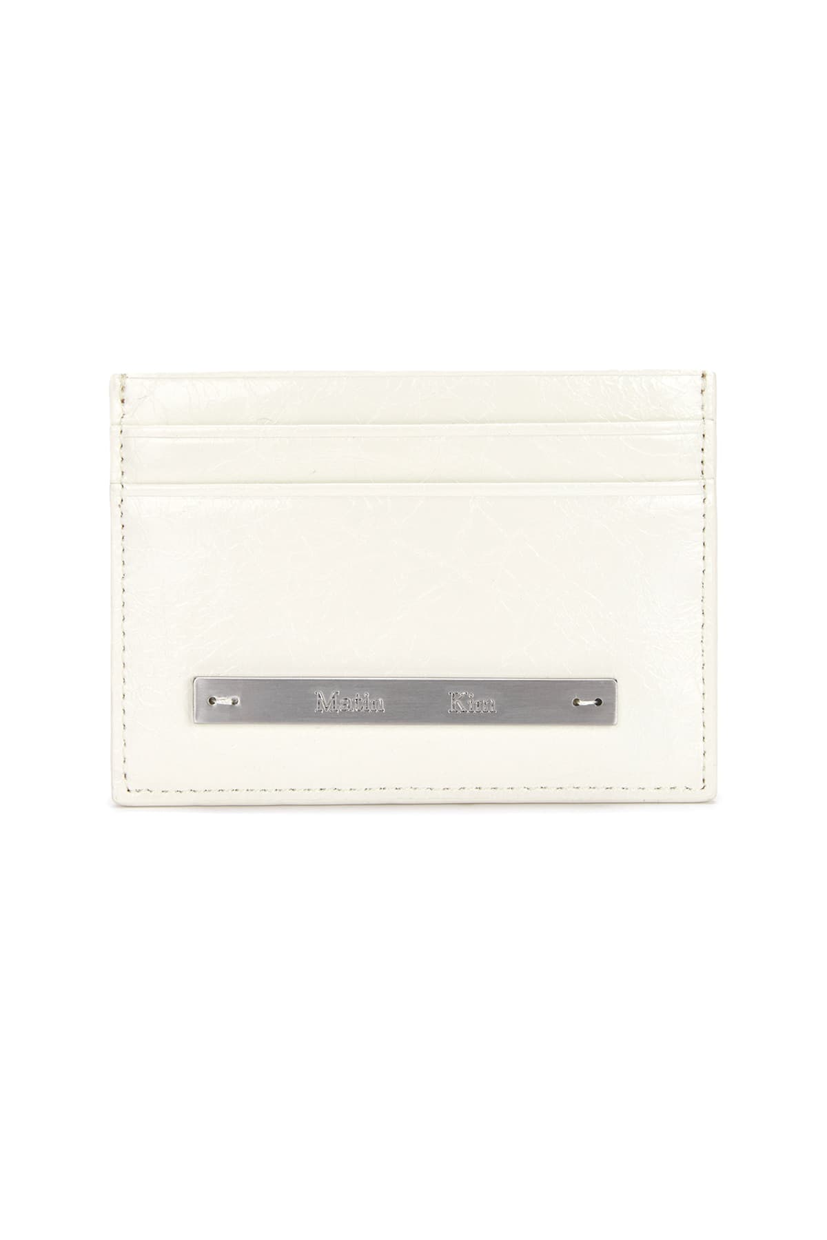GLOSSY CARD WALLET IN IVORY