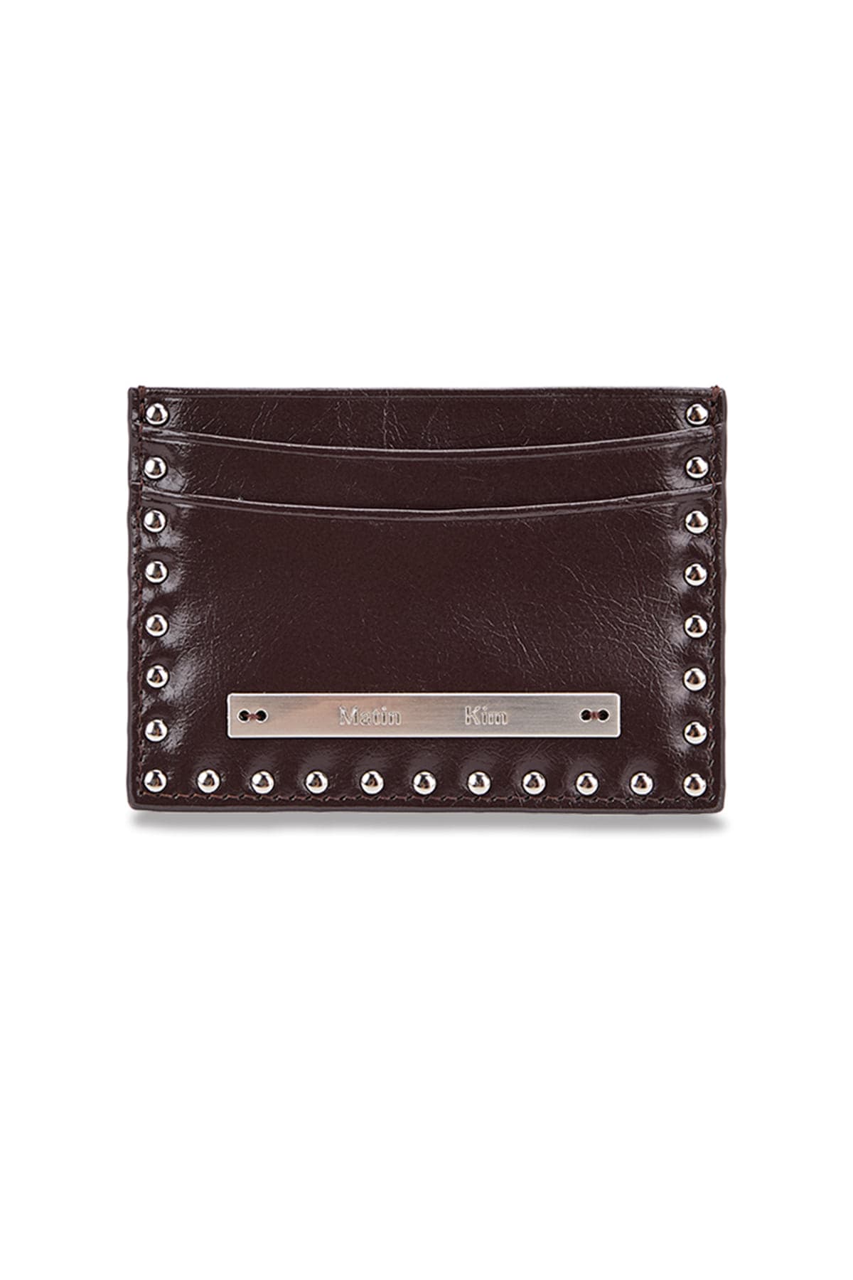 WESTERN STUD CARD WALLET IN BROWN