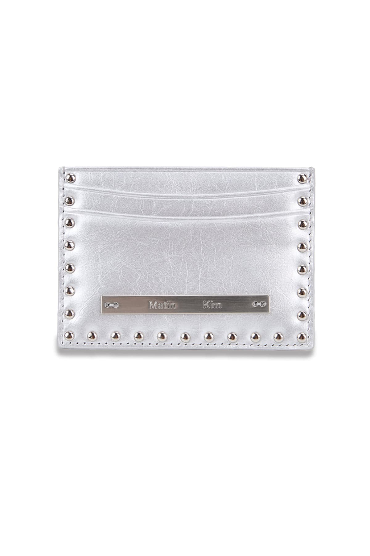 WESTERN STUD CARD WALLET IN SILVER
