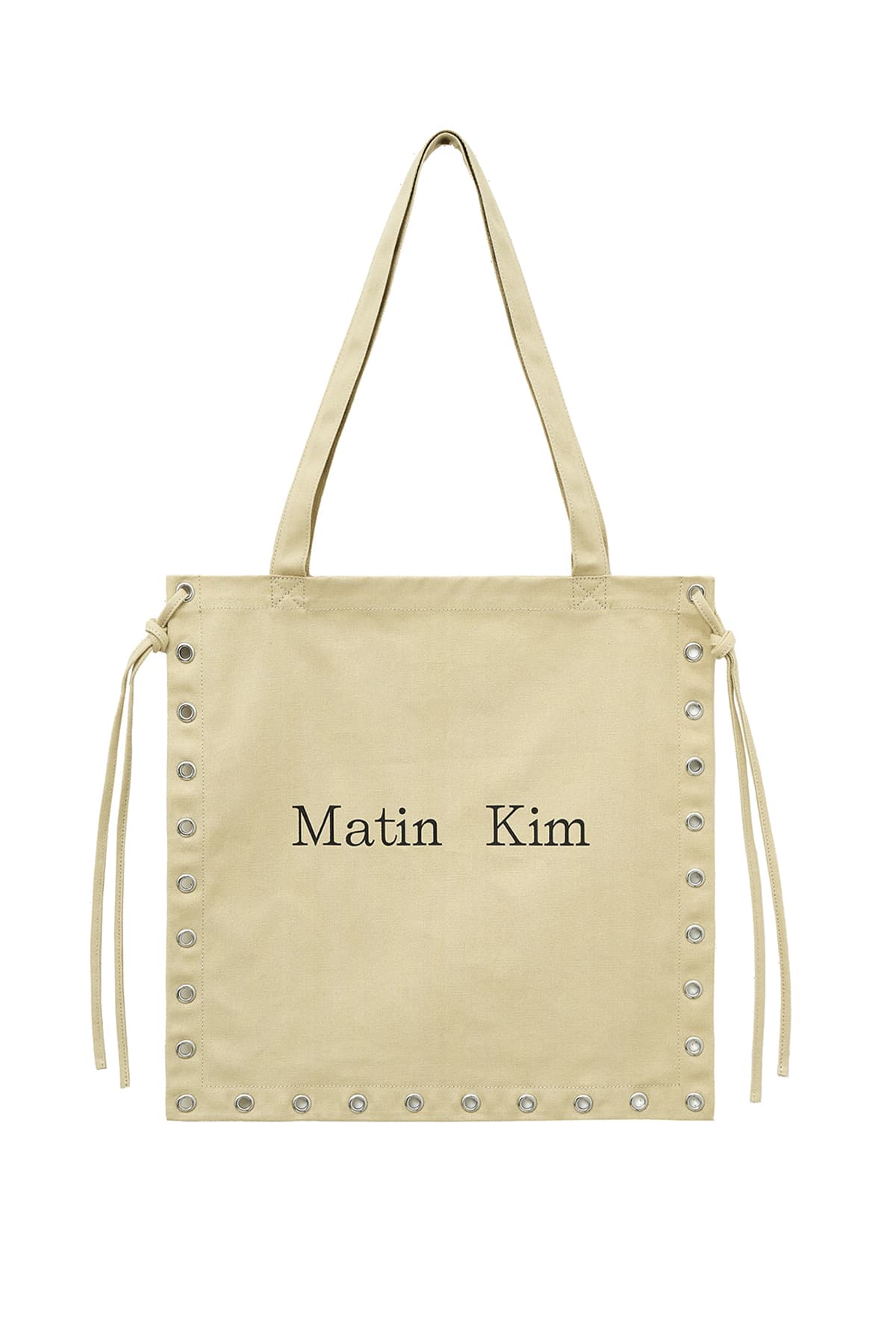 EYELET LOGO CANVAS ECOBAG IN BEIGE