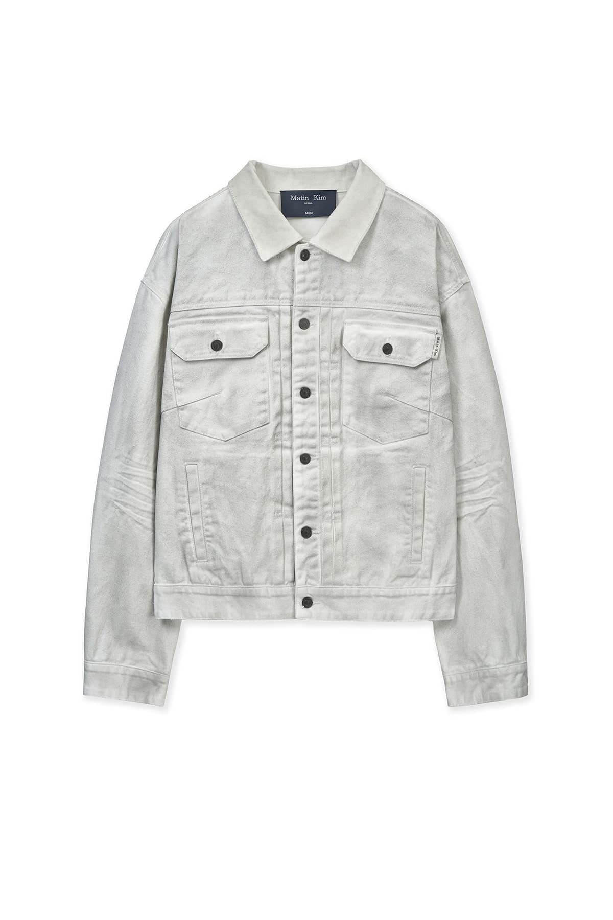 VINTAGE WASHED DENIM TRUCKER FOR MEN IN WHITE