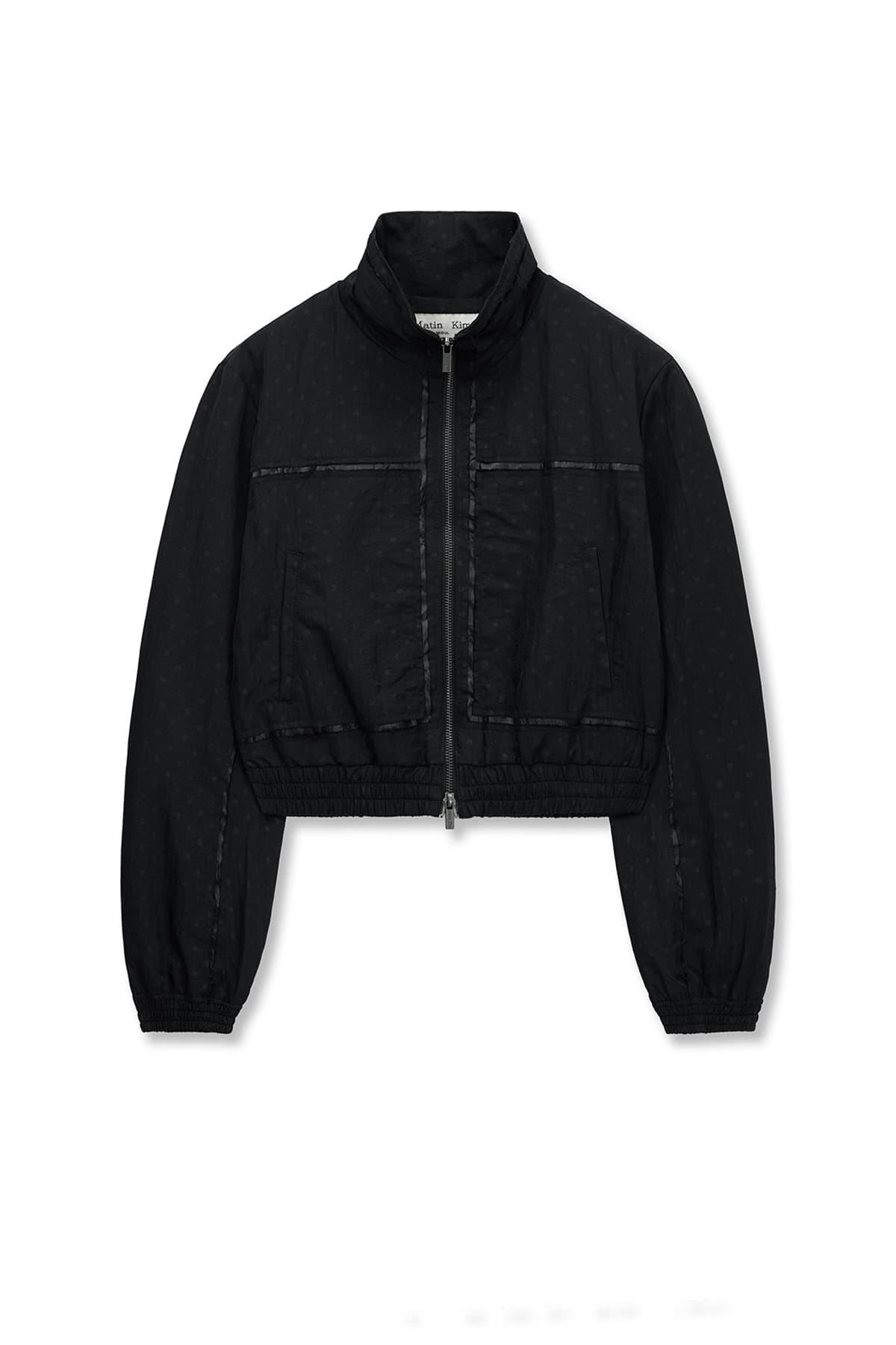 CROPPED EMBROIDERY BACK LOGO JUMPER IN STRONG BLACK