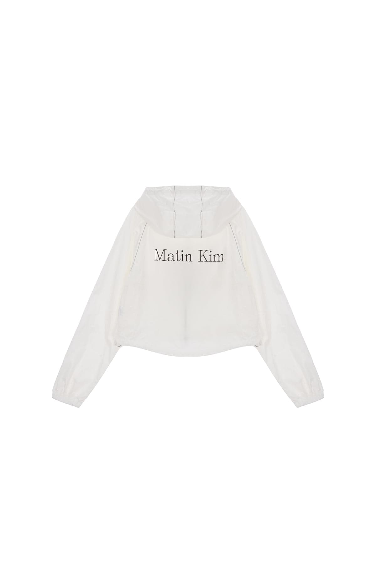 MATIN CROP HOODY COATING JUMPER IN IVORY