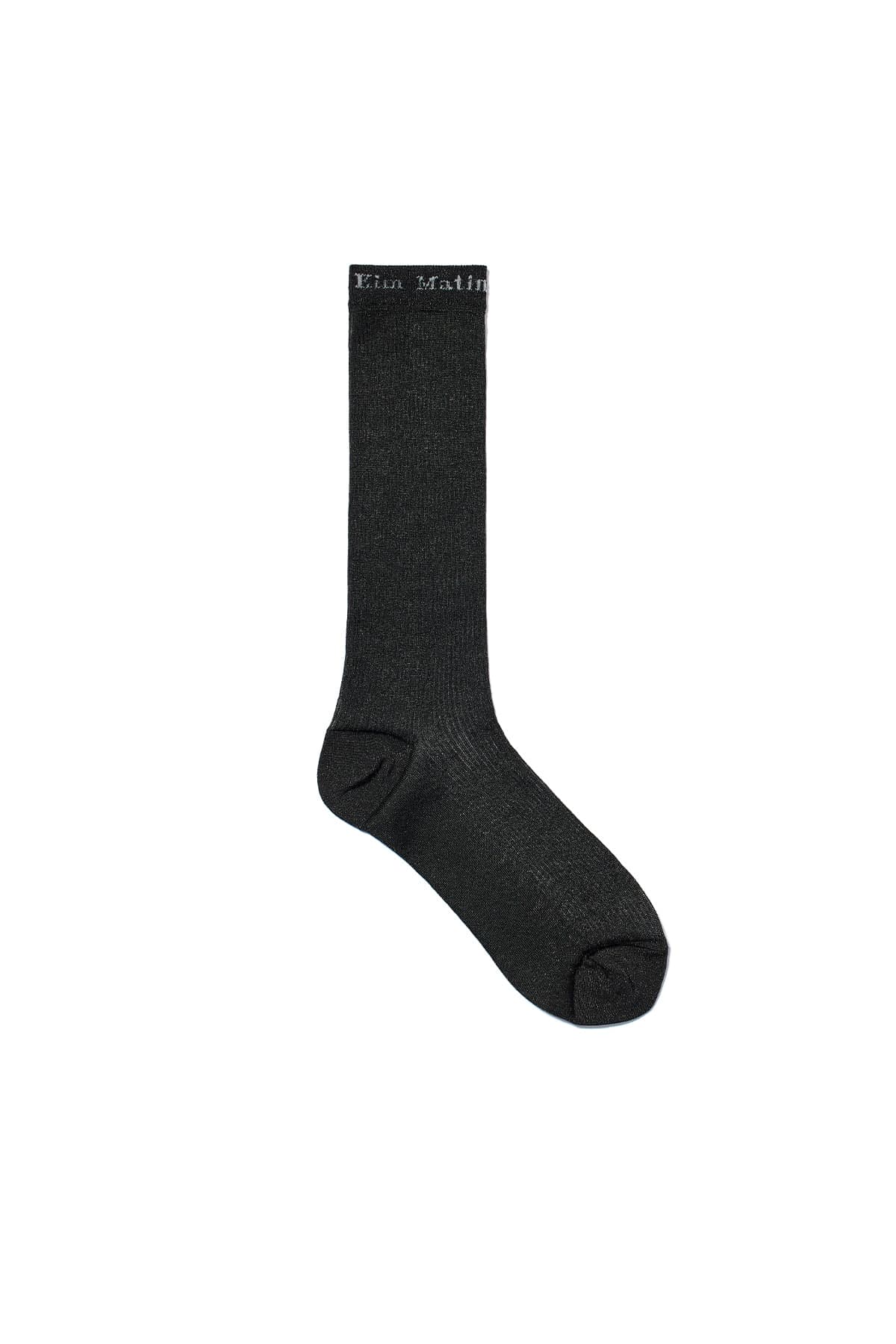 SHEER GLITTER CREW SOCKS IN BLACK