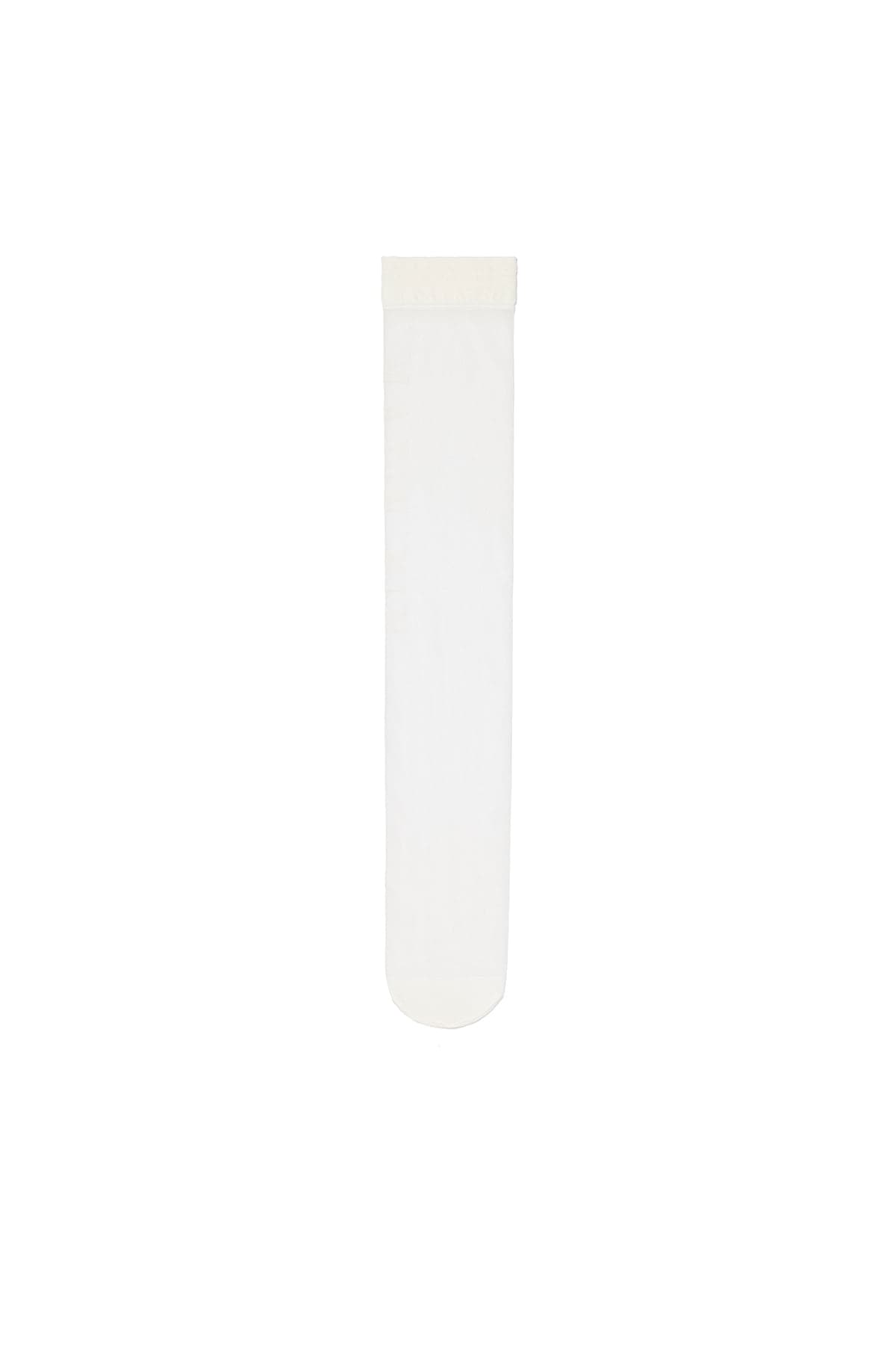 LOGO JACQUARD SHEER KNEE SOCKS IN WHITE