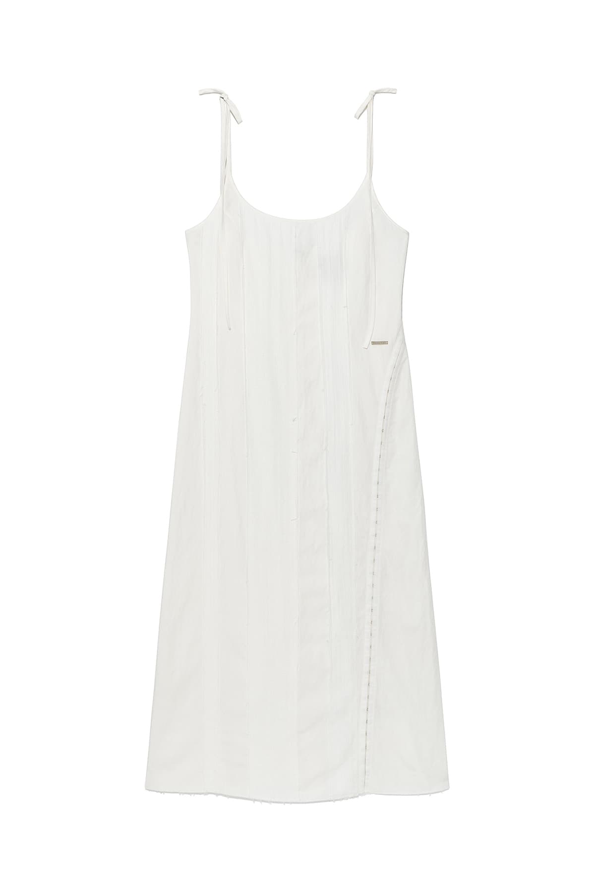 HOOK AND EYE LAYERED LONG DRESS IN IVORY