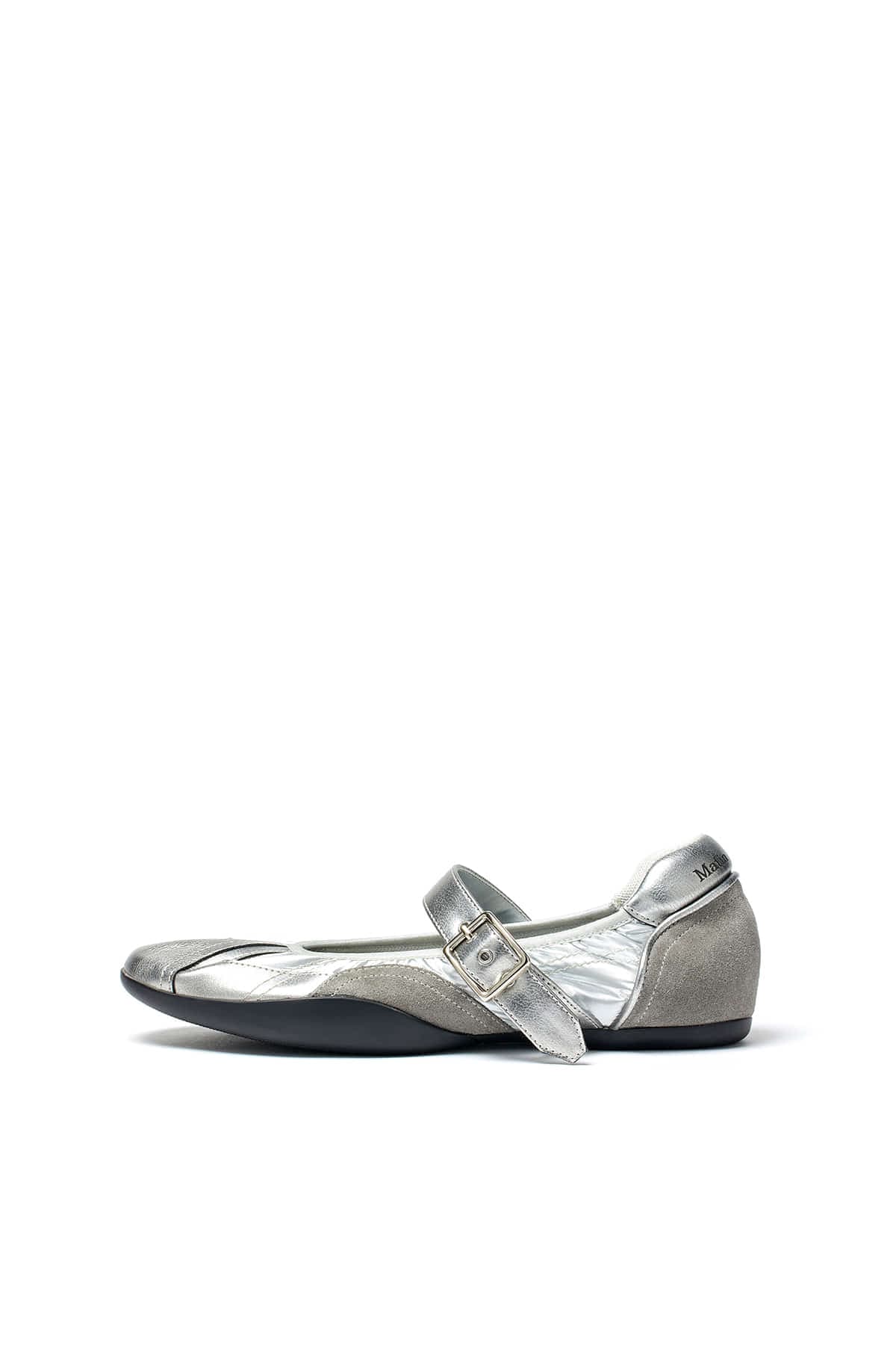 SHIRRING POINT ROUND MARYJANE IN SILVER