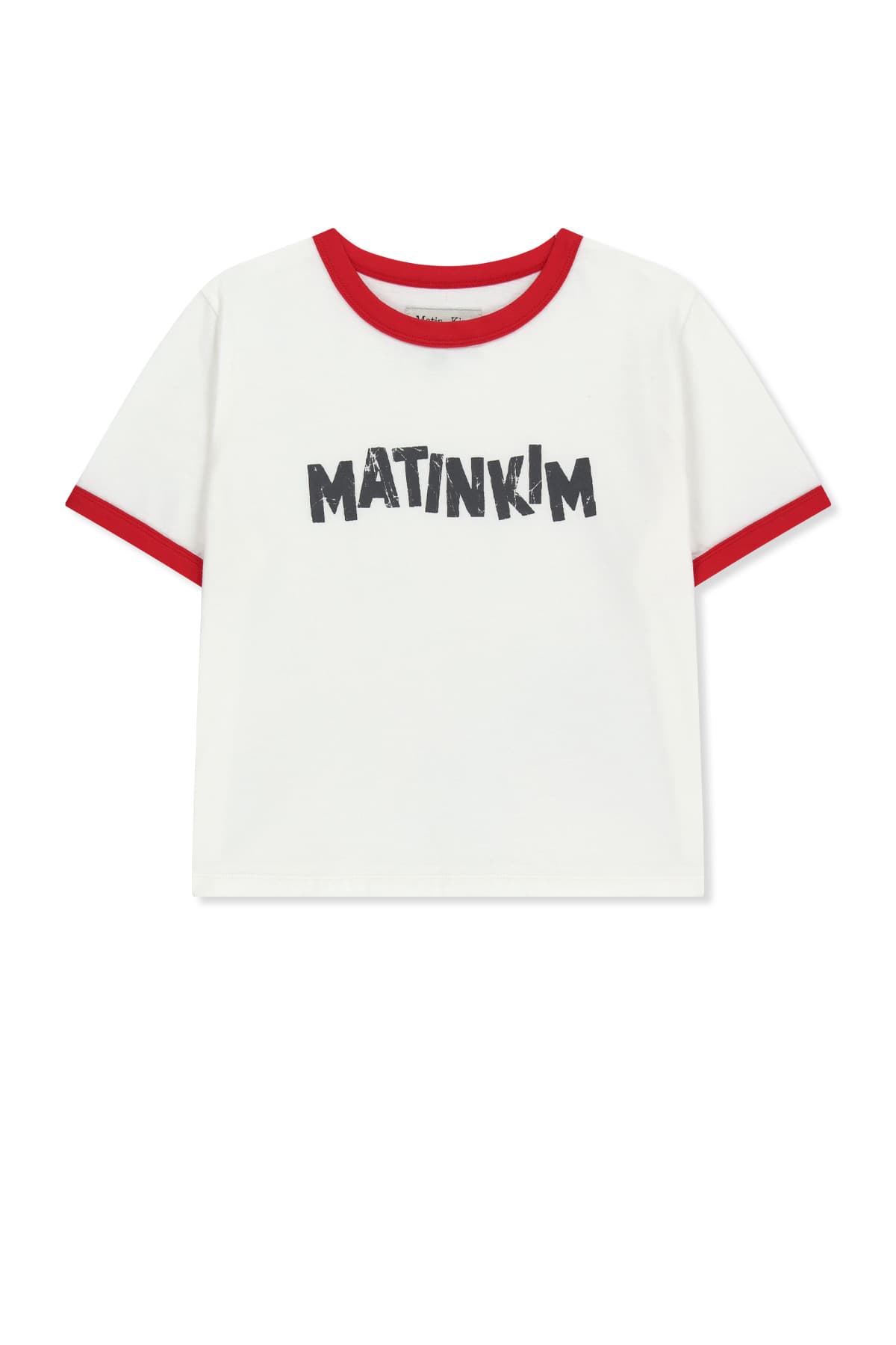 MATIN LOGO RINGER CROP TOP IN WHITE