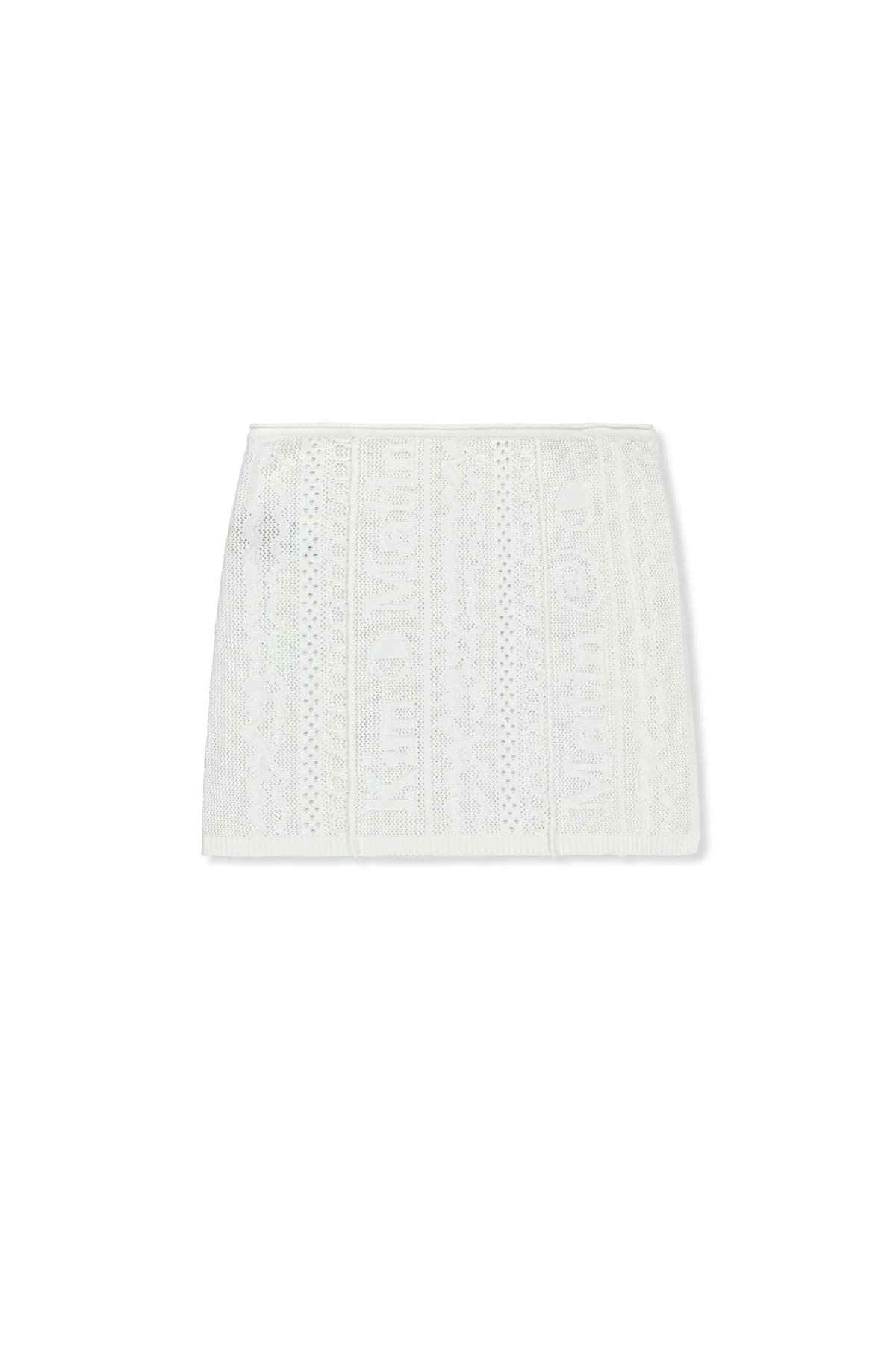 MESH LOGO WRAP MINI SKIRT IN WHITE