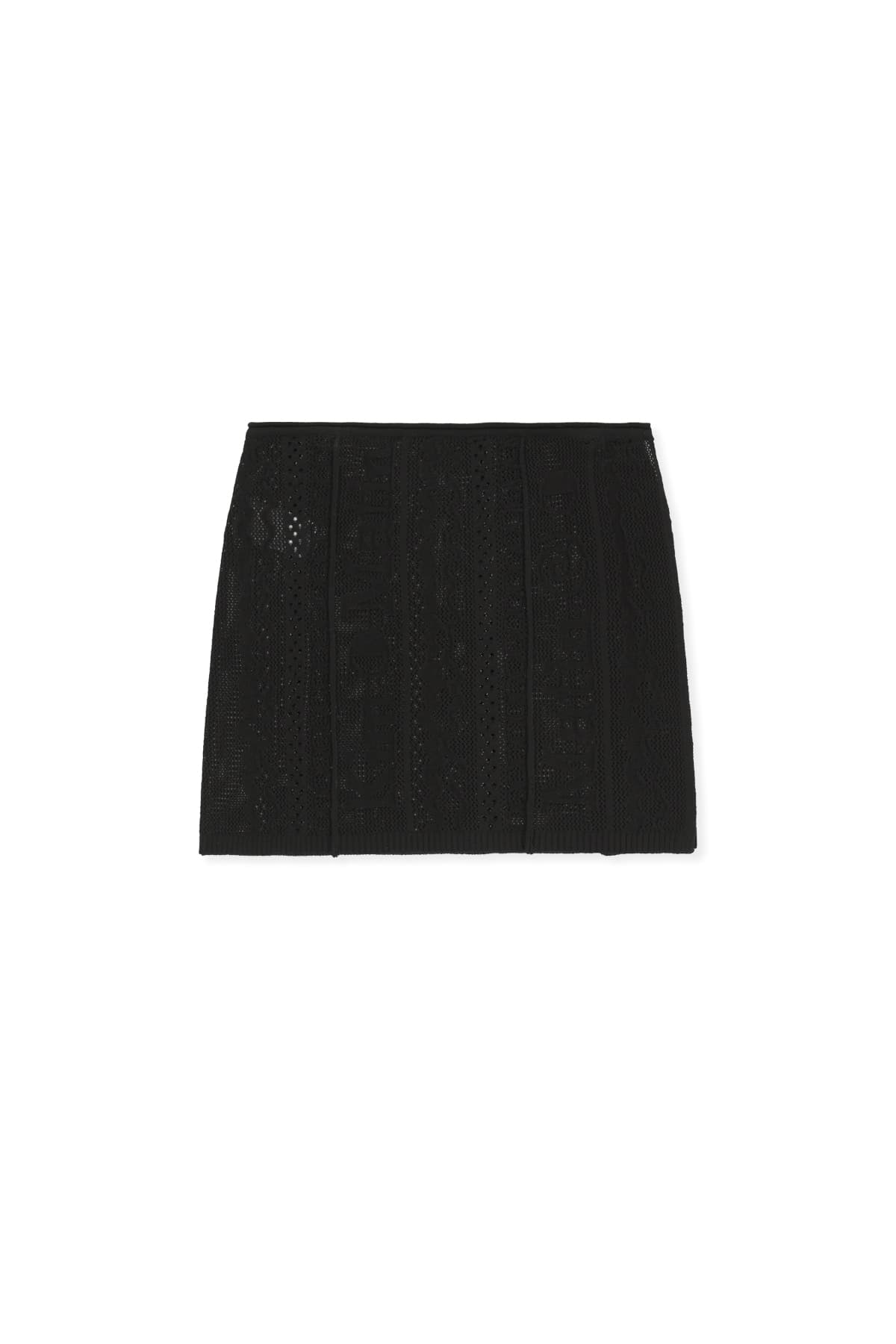 MESH LOGO WRAP MINI SKIRT IN BLACK
