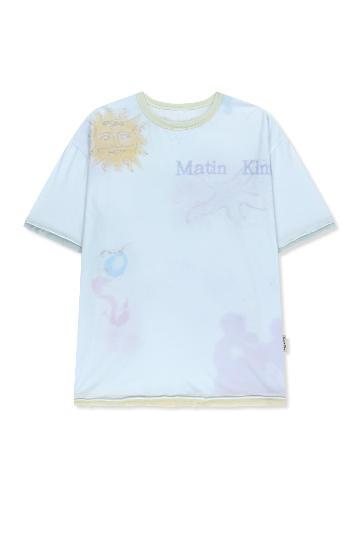 SKETCH GRAFFITI OVER FIT TOP IN LIGHT BLUE