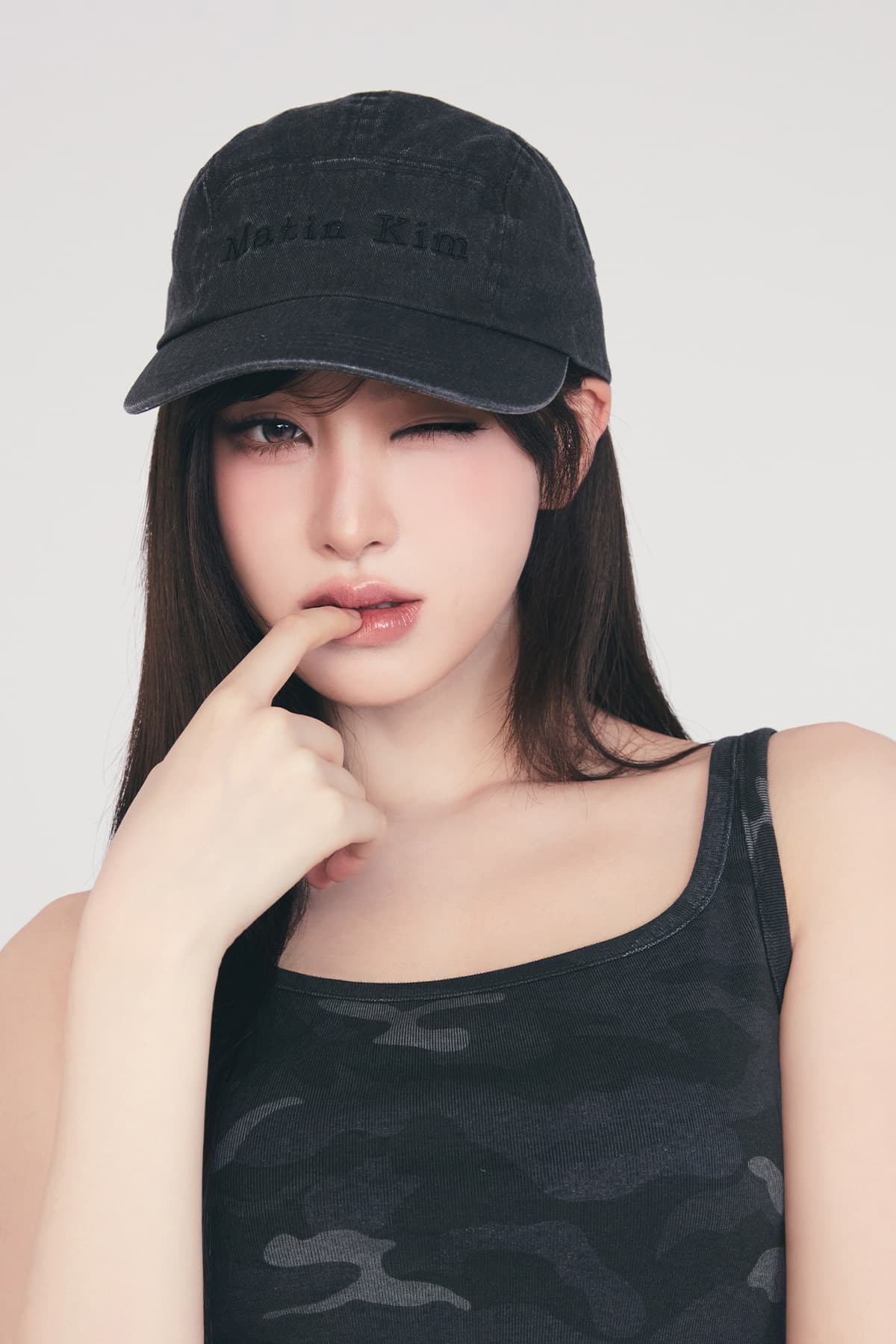 MATIN WASHED CAMP CAP IN BLACK