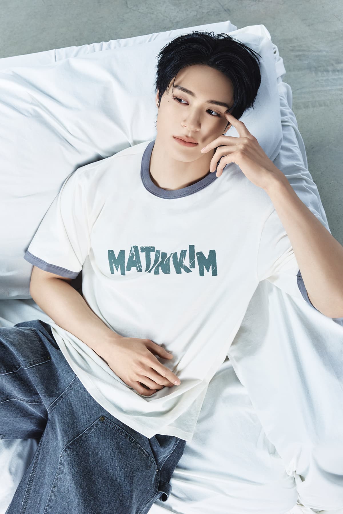 MATIN LOGO RINGER TOP FOR MEN IN CREAM