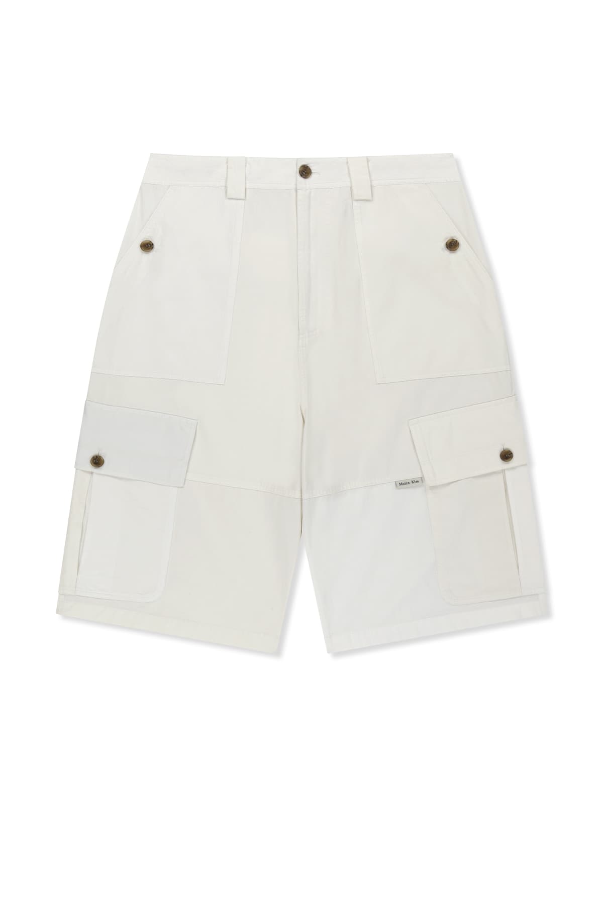 PATCHWORK CARGO BERMUDA PANTS FOR MEN IN WHITE
