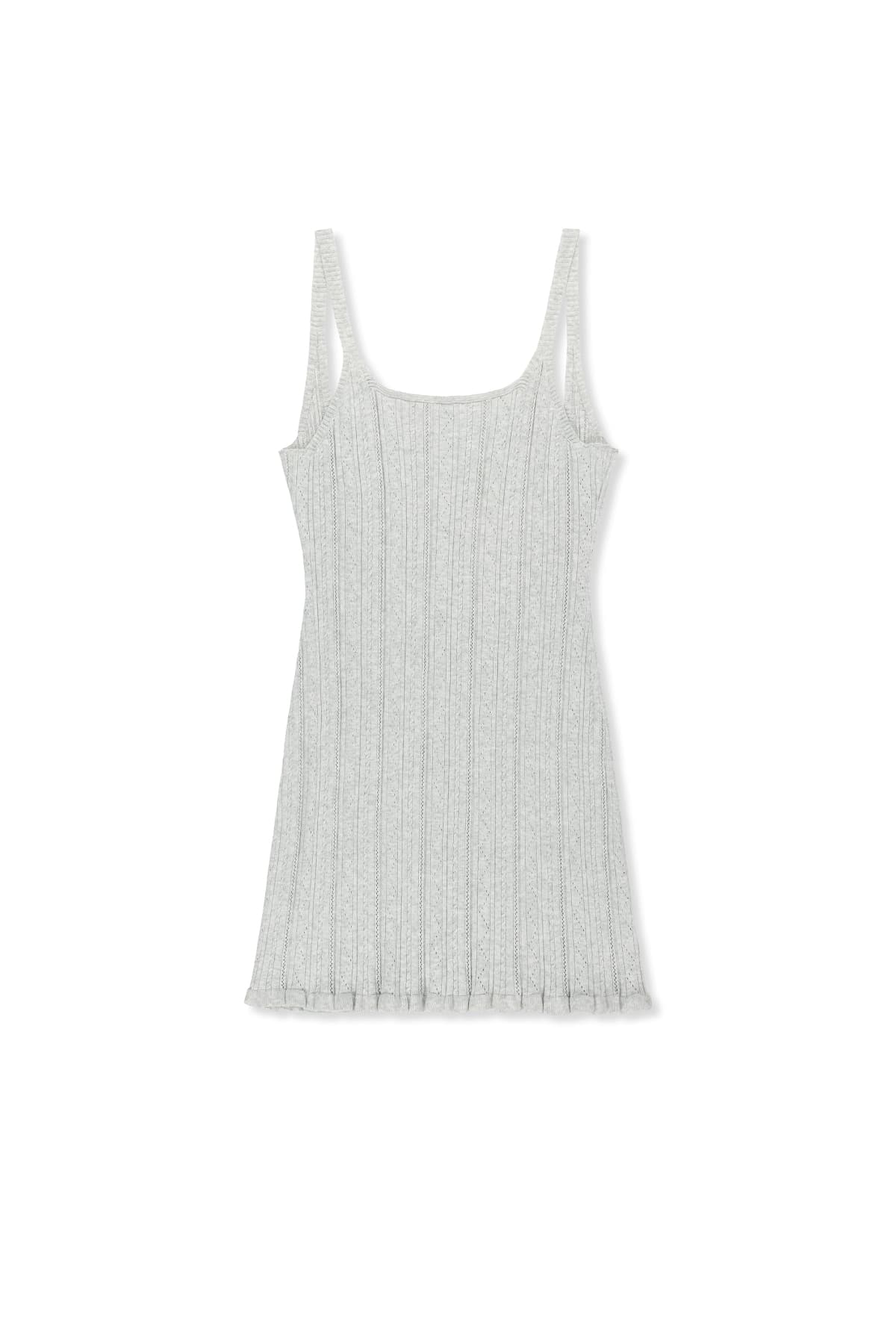 OPEN BACK RIBBED KNIT DRESS IN LIGHT GREY