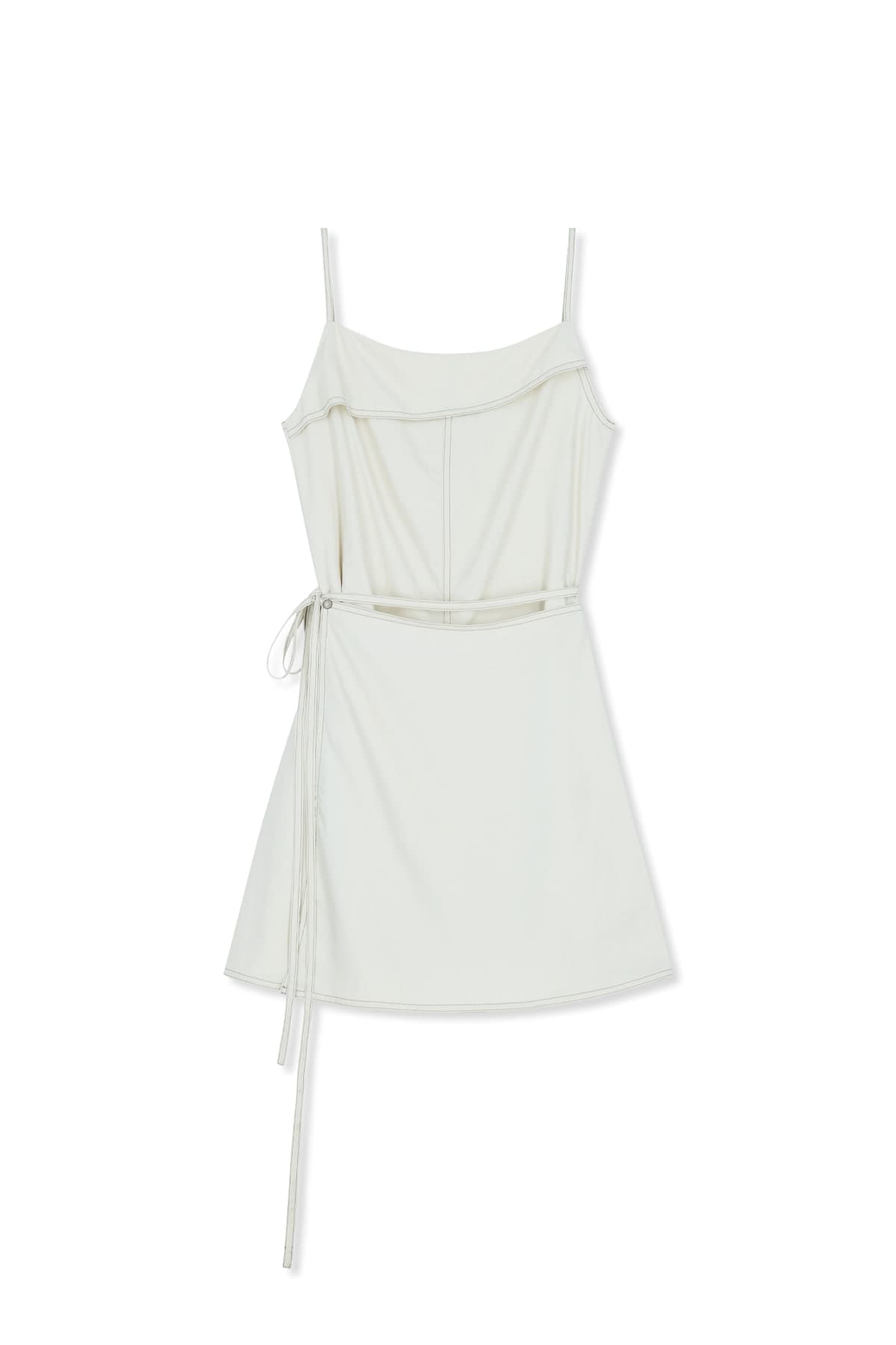 SLEEVELESS WRAP DRESS IN CREAM