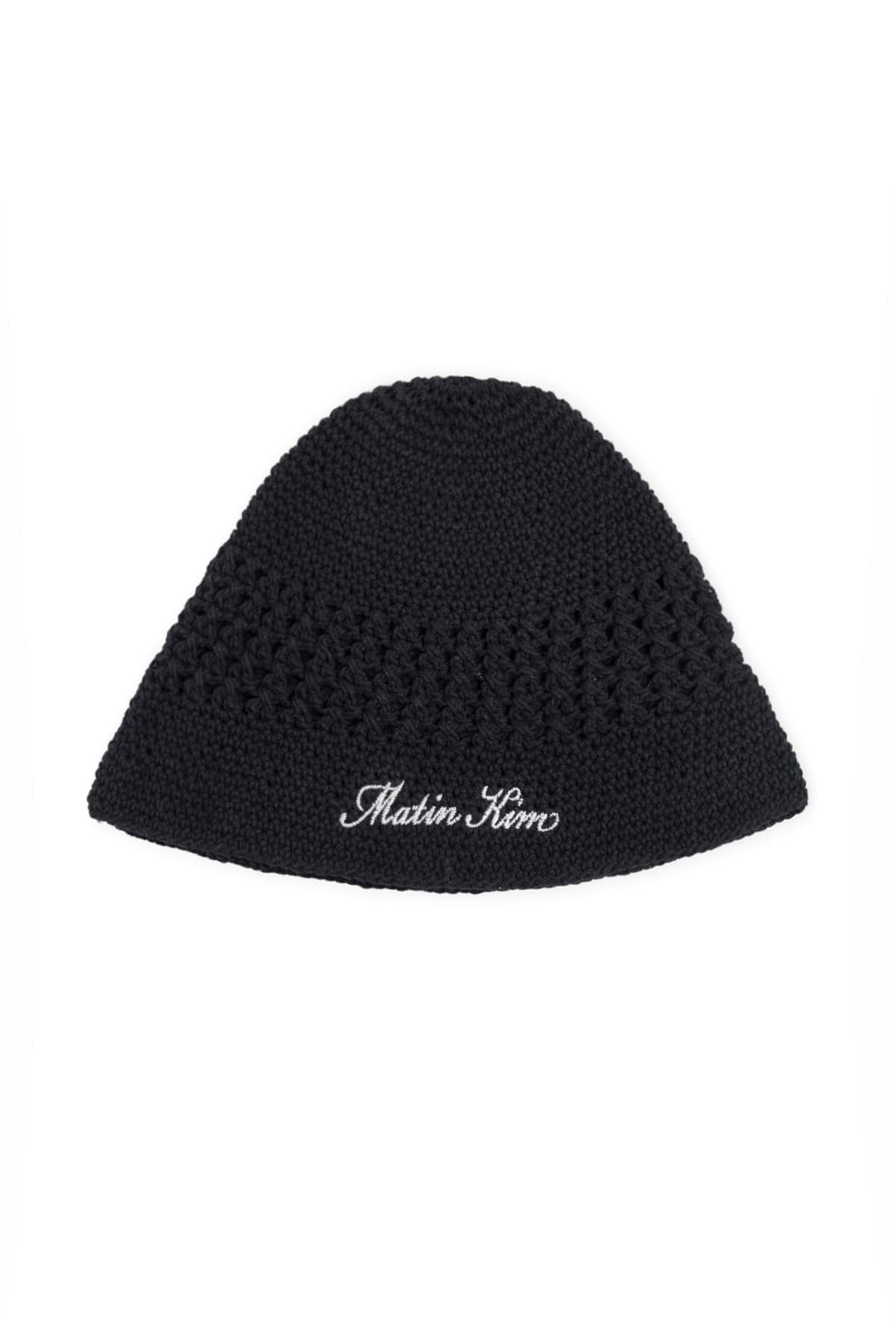 CROCHET COTTON BUCKET HAT IN BLACK