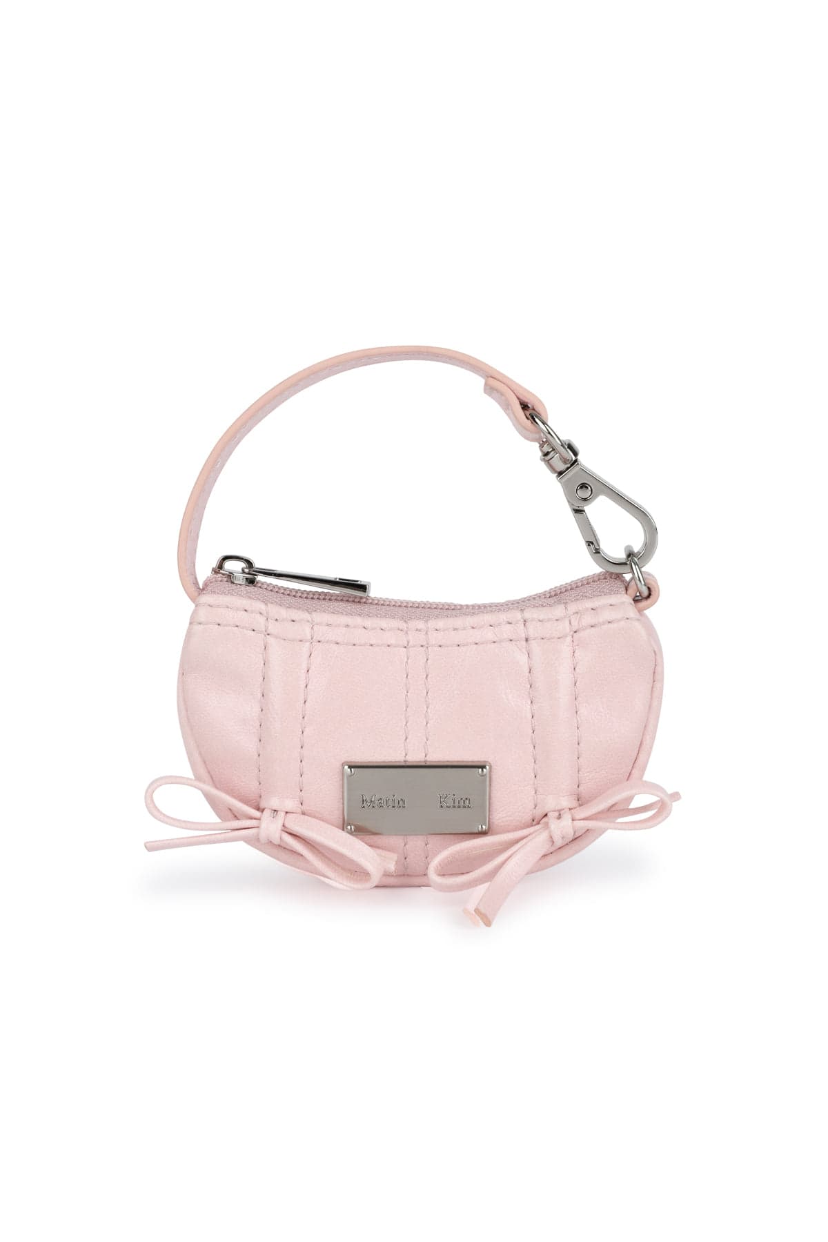 HALF SHIRRING RIBBON CHARM IN LIGHT PINK