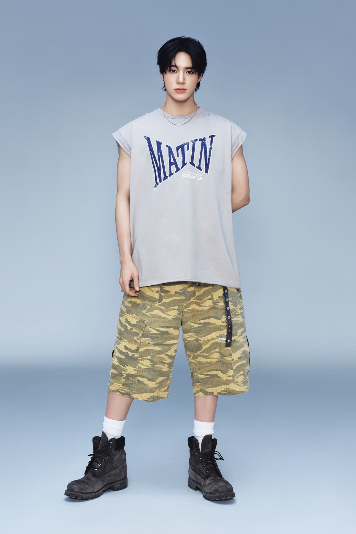 CAMOUFLAGE CARGO BERMUDA PANTS FOR MEN IN CAMEL