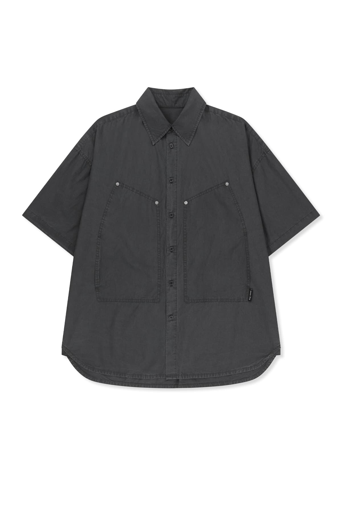 HALF SLEEVE POCKET SHIRT IN CHARCOAL